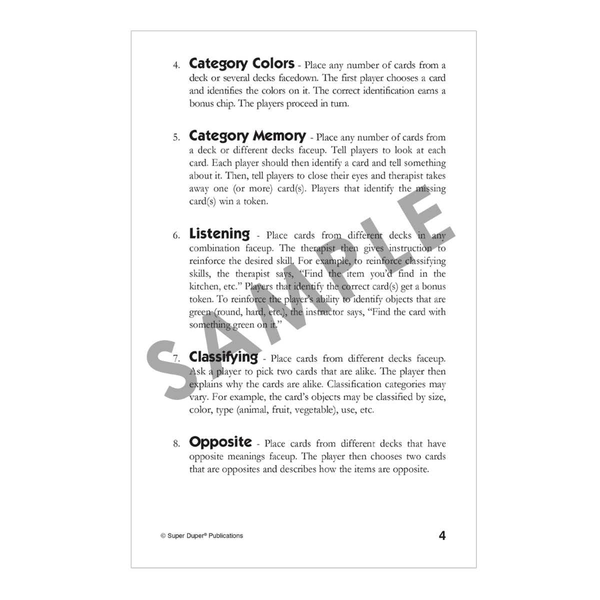 Webber Classifying Cards (7-Deck Set)