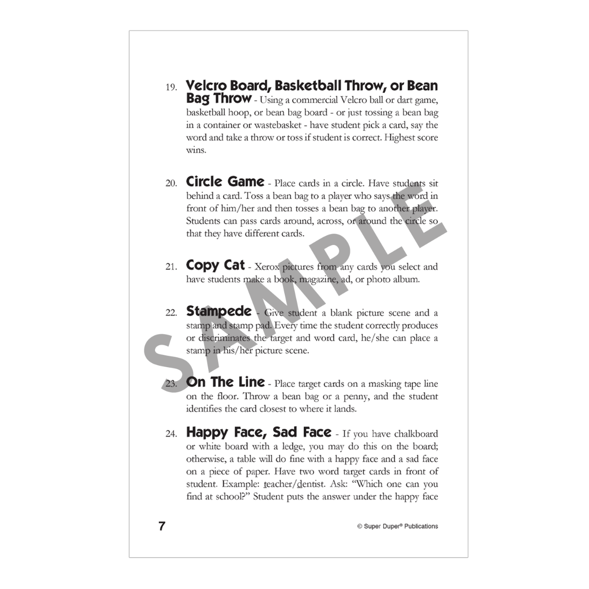 Webber Classifying Cards (7-Deck Set)