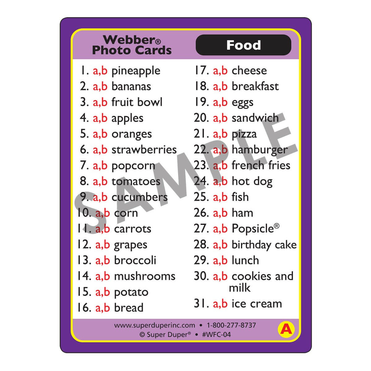 Webber Photo Cards - Food
