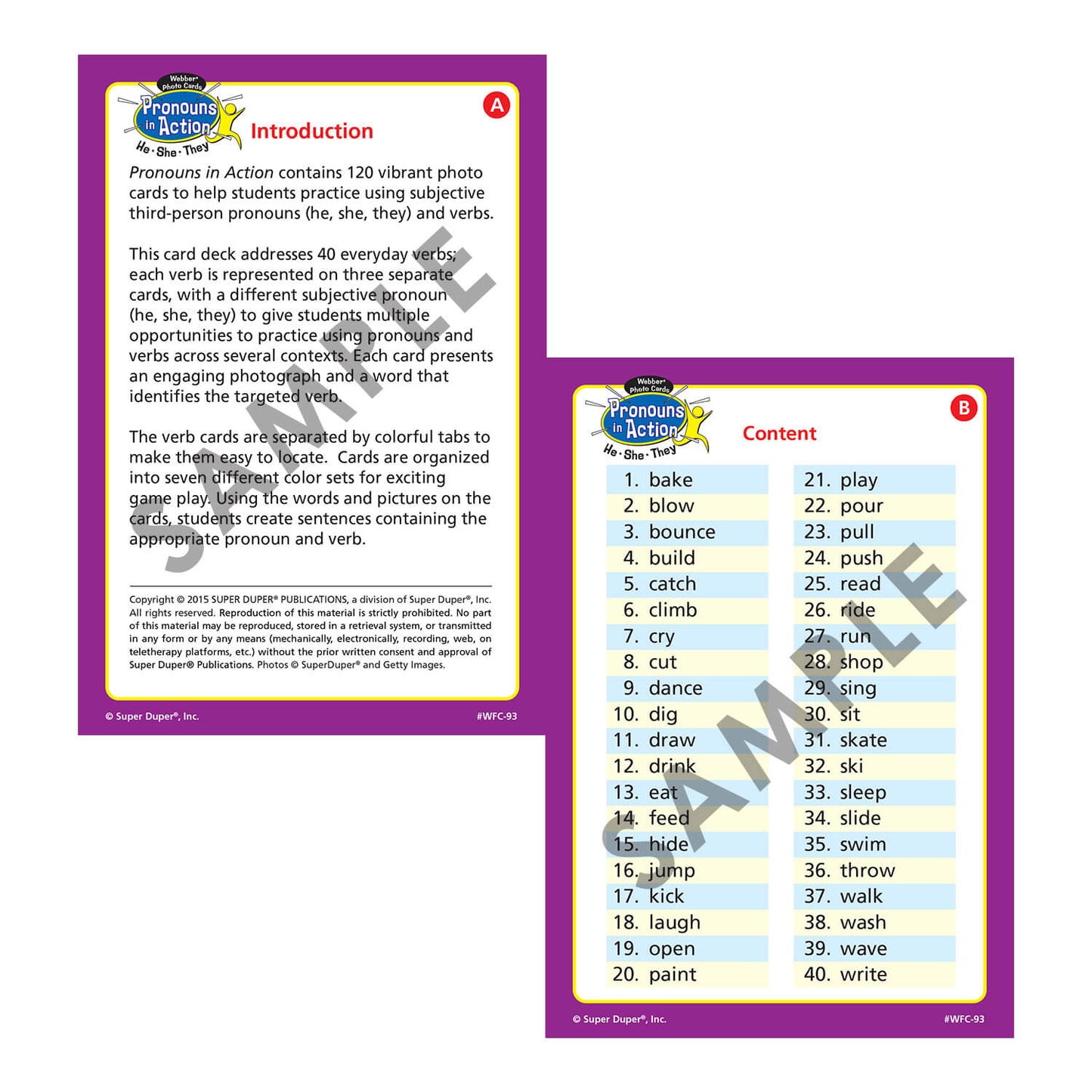 Webber Photo Cards Pronouns in Action