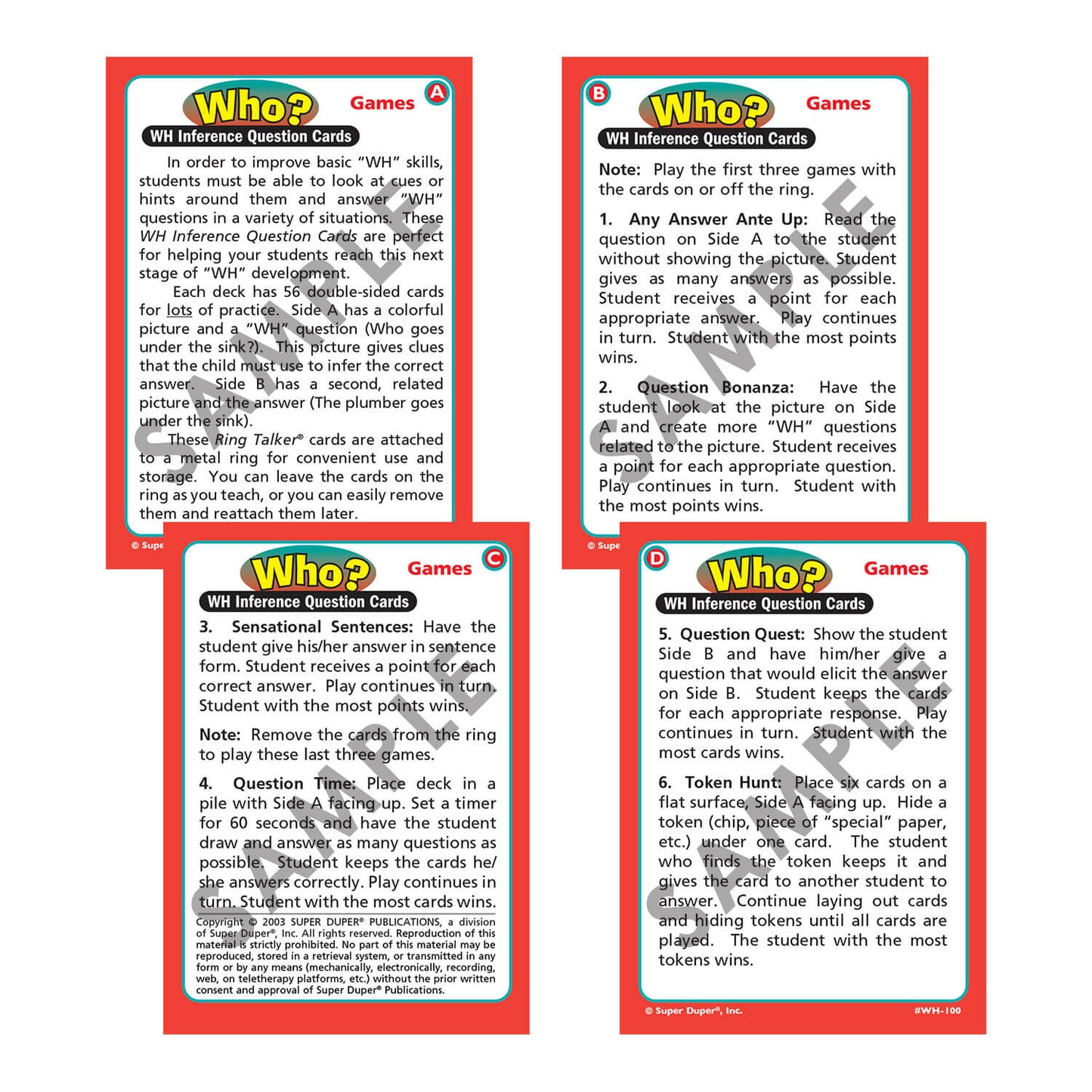 Ring Talkers WH Inference Question Cards Bundle