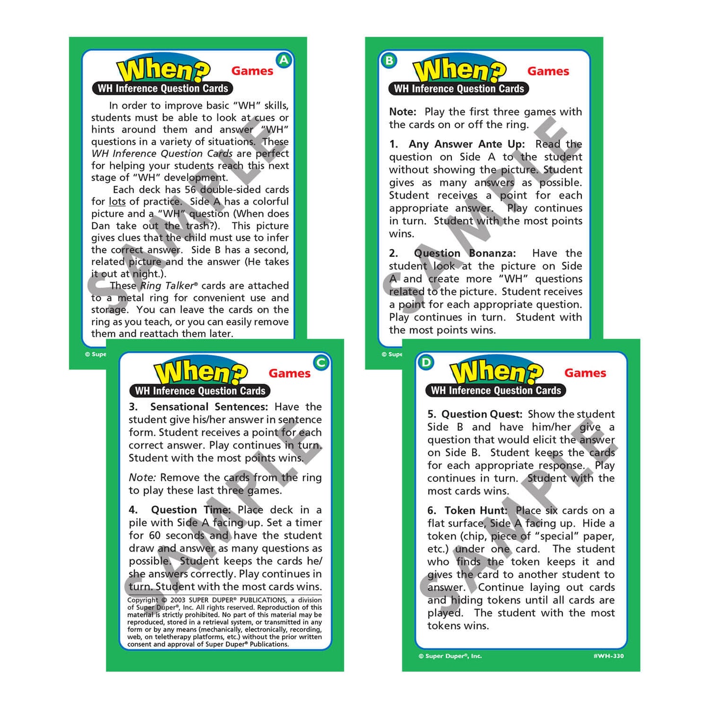Ring Talkers WH Inference Question Cards Bundle