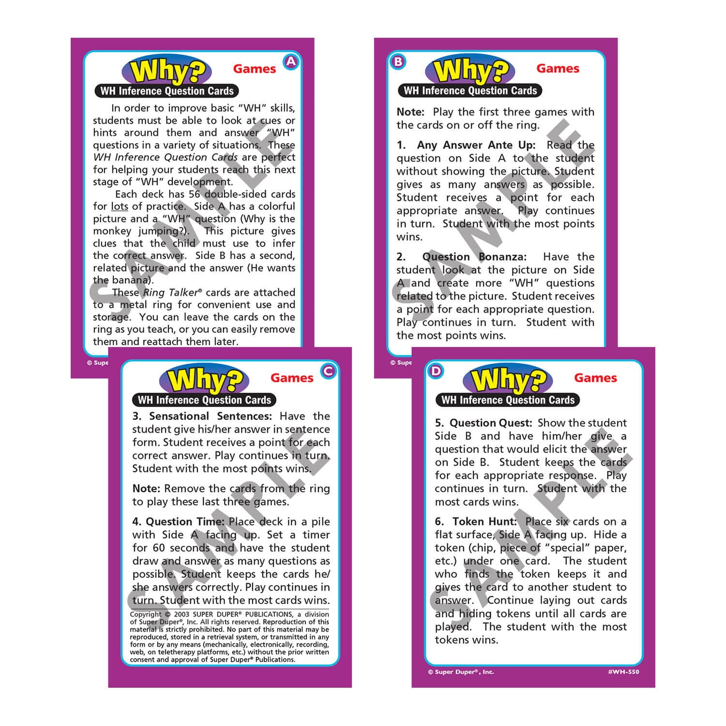 Ring Talkers WH Inference Question Cards Bundle