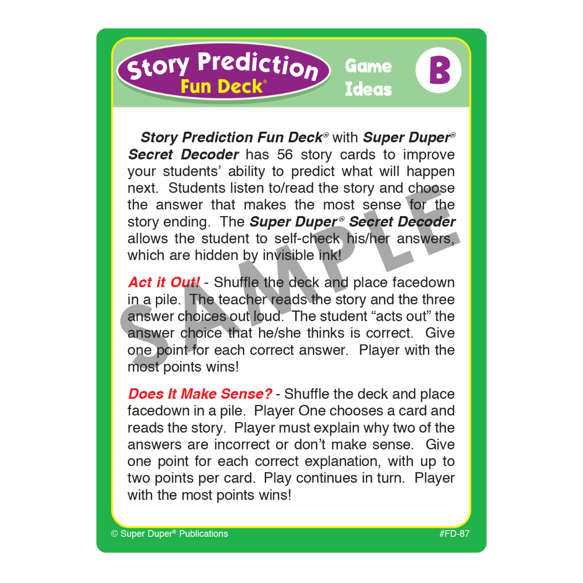 Story Prediction Fun Deck