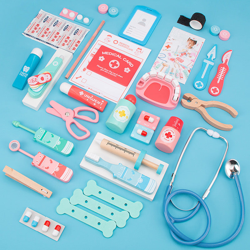 Medical Kit Wooden Bucket (Doctor and Dentist)