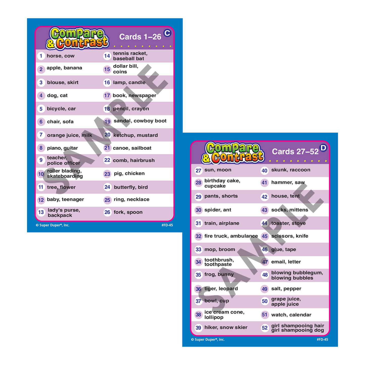 Compare and Contrast Fun Deck