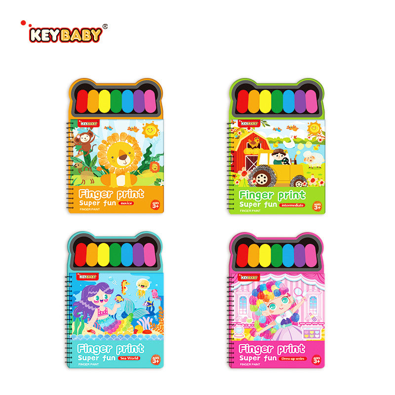 Finger Print Super Fun – Finger Painting Activity Book (4 Designs)