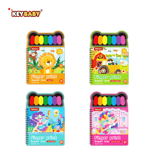 Finger Print Super Fun – Finger Painting Activity Book (4 Designs)