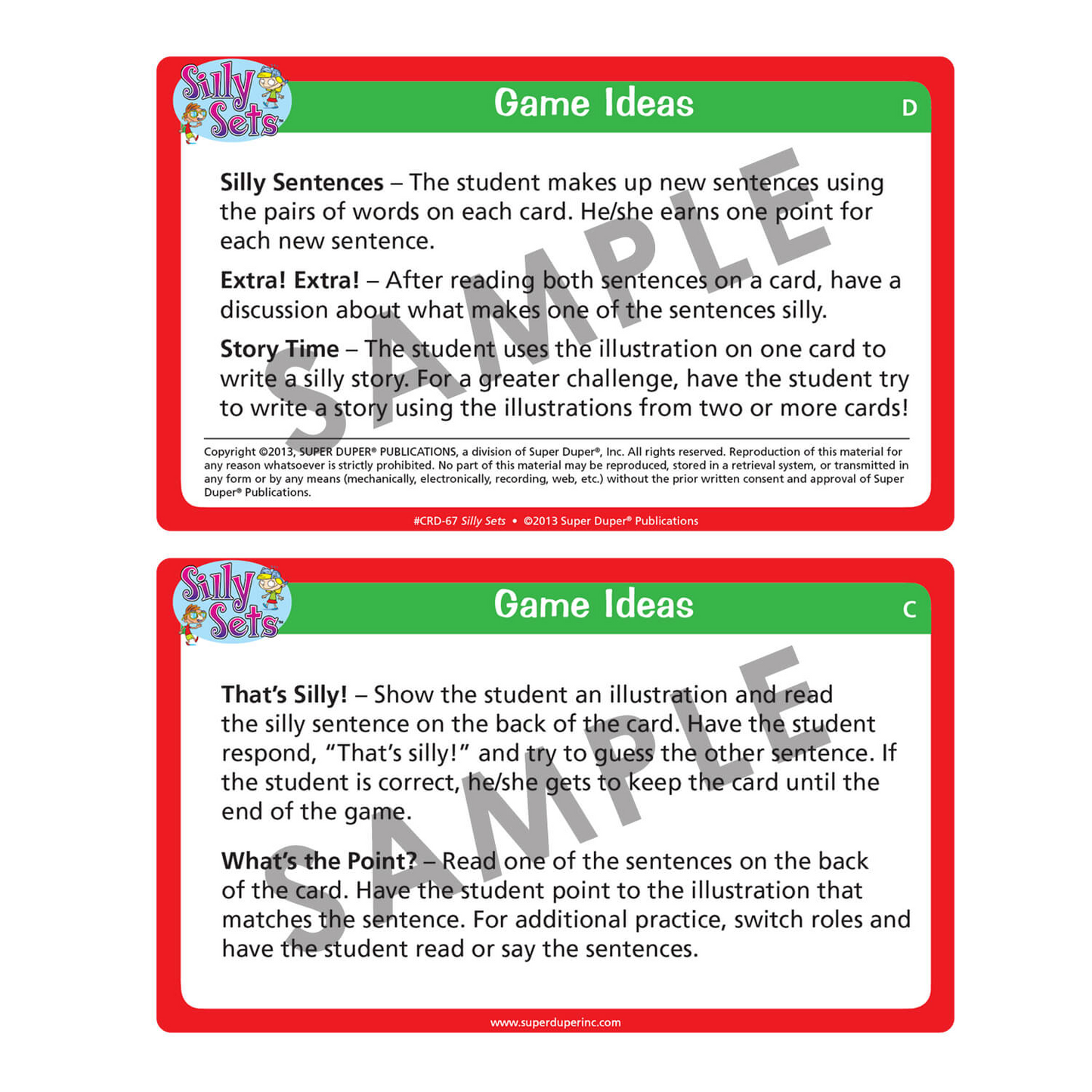 Silly Sets Card Deck