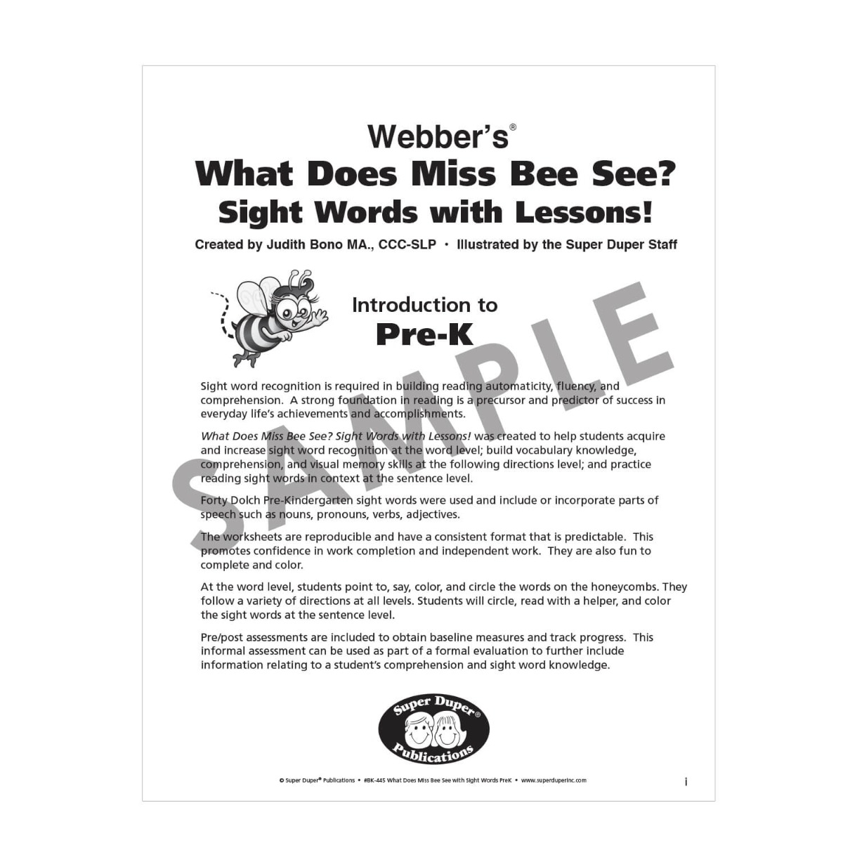 What Does Miss Bee See? Sight Words with Lessons