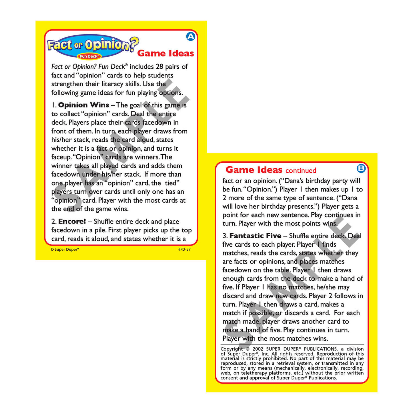 Fact or Opinion? Fun Deck