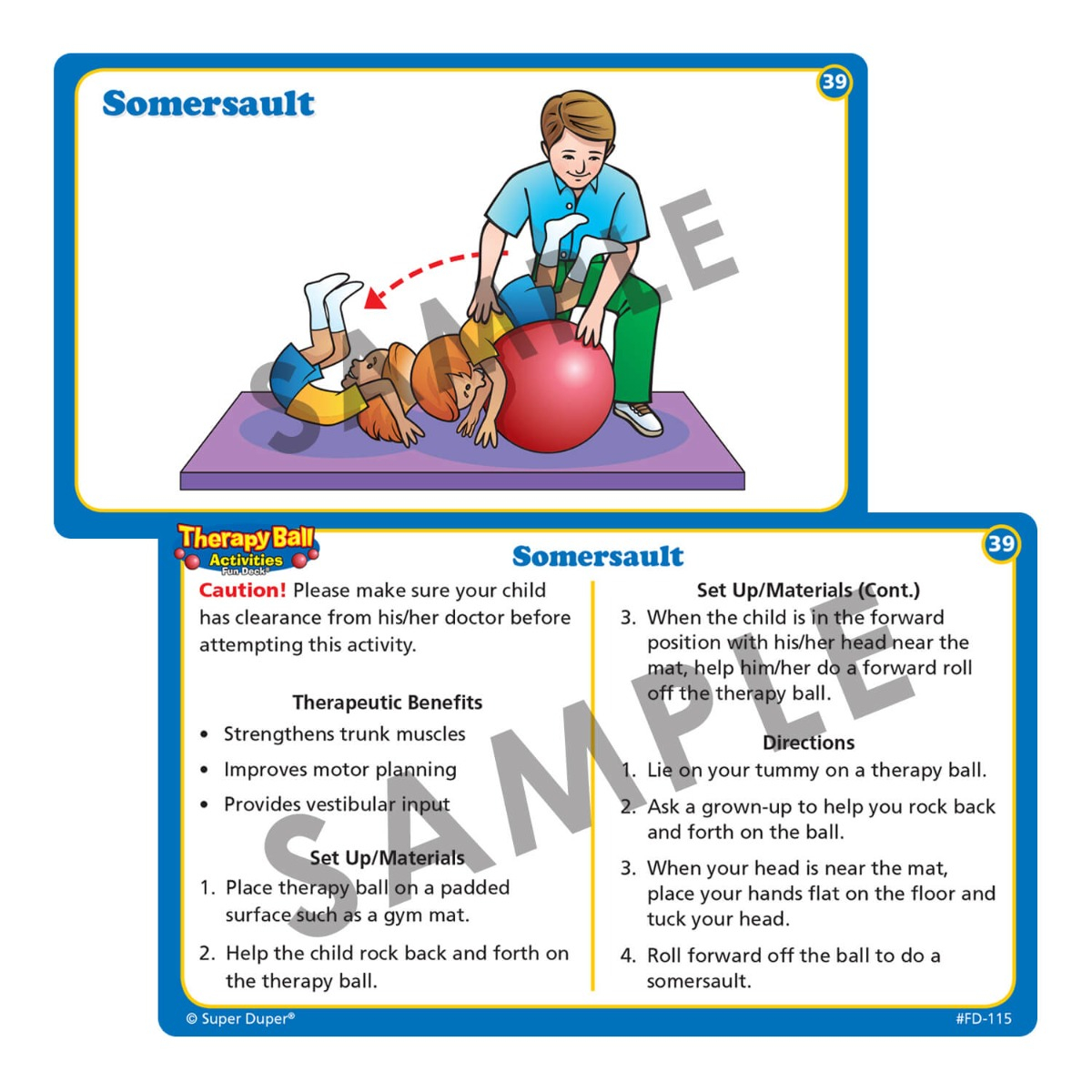 Therapy Ball Activities Fun Deck