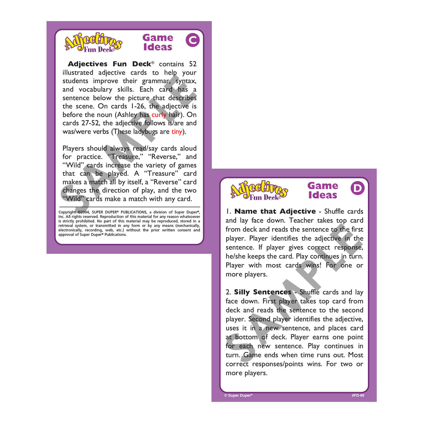 Adjectives Fun Deck