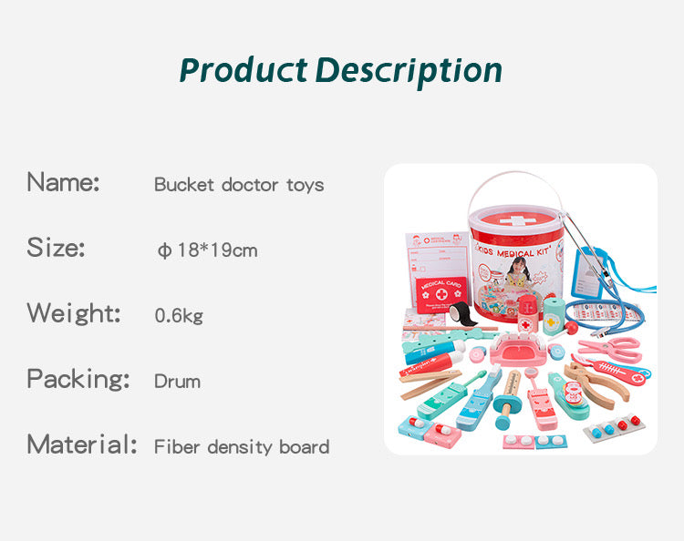 Medical Kit Wooden Bucket (Doctor and Dentist)