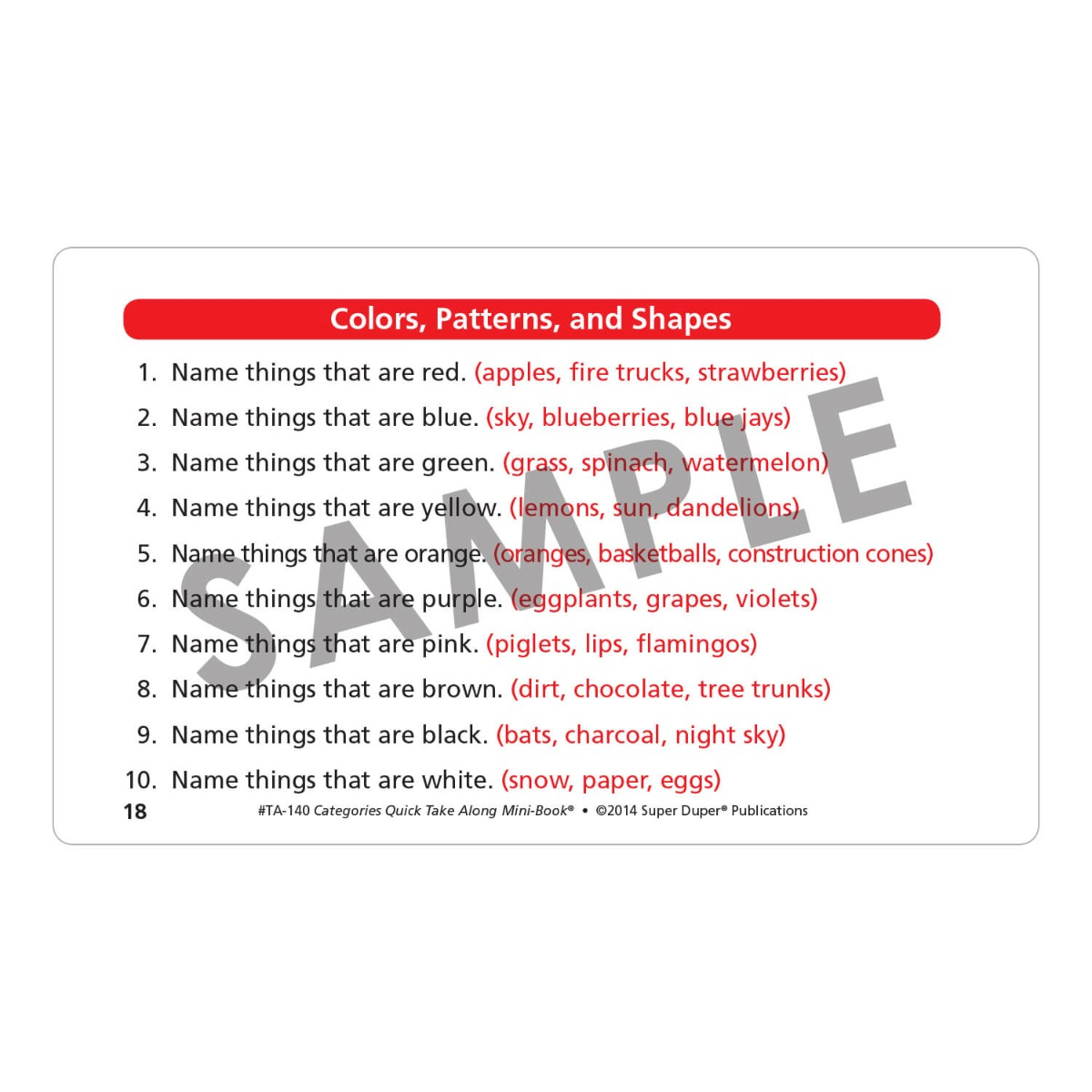 Categories Quick Take Along