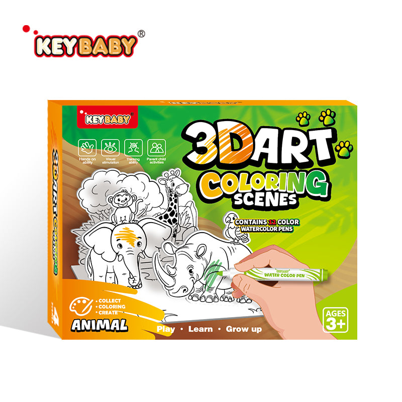 3D Art Coloring Scenes Activity