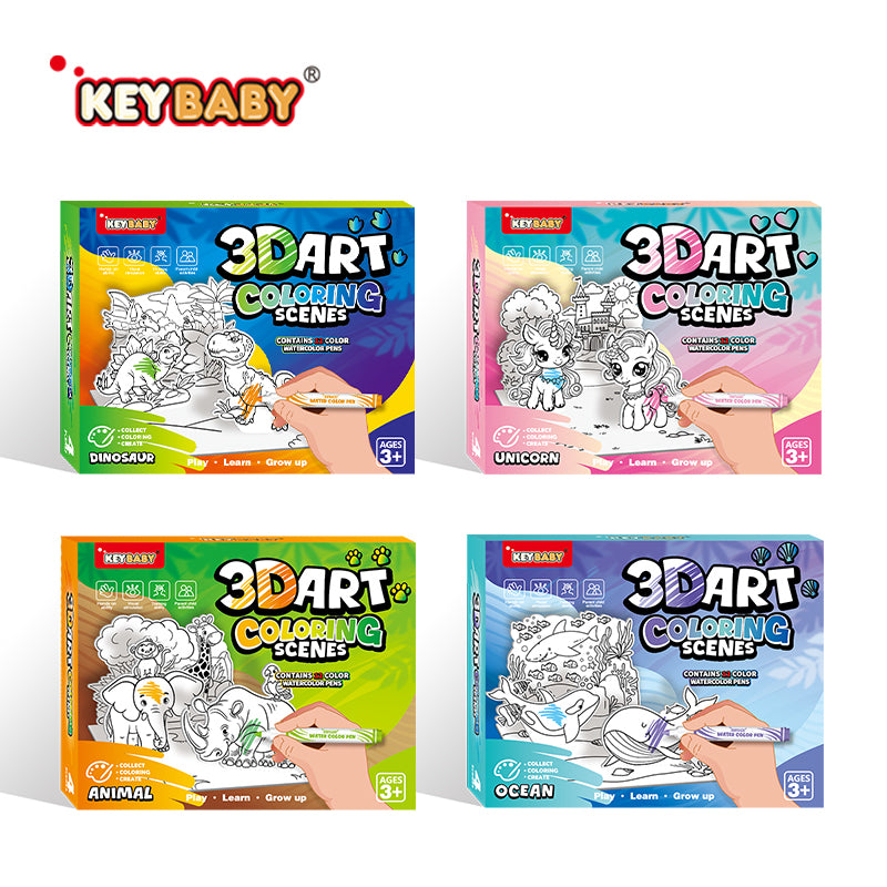 3D Art Coloring Scenes Activity
