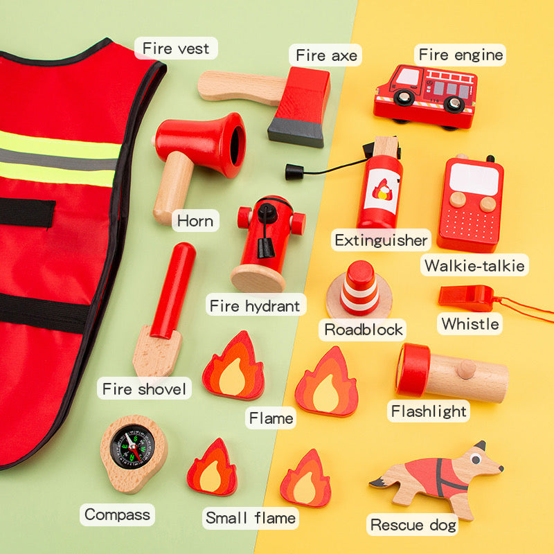 Firefighter Wooden Playset