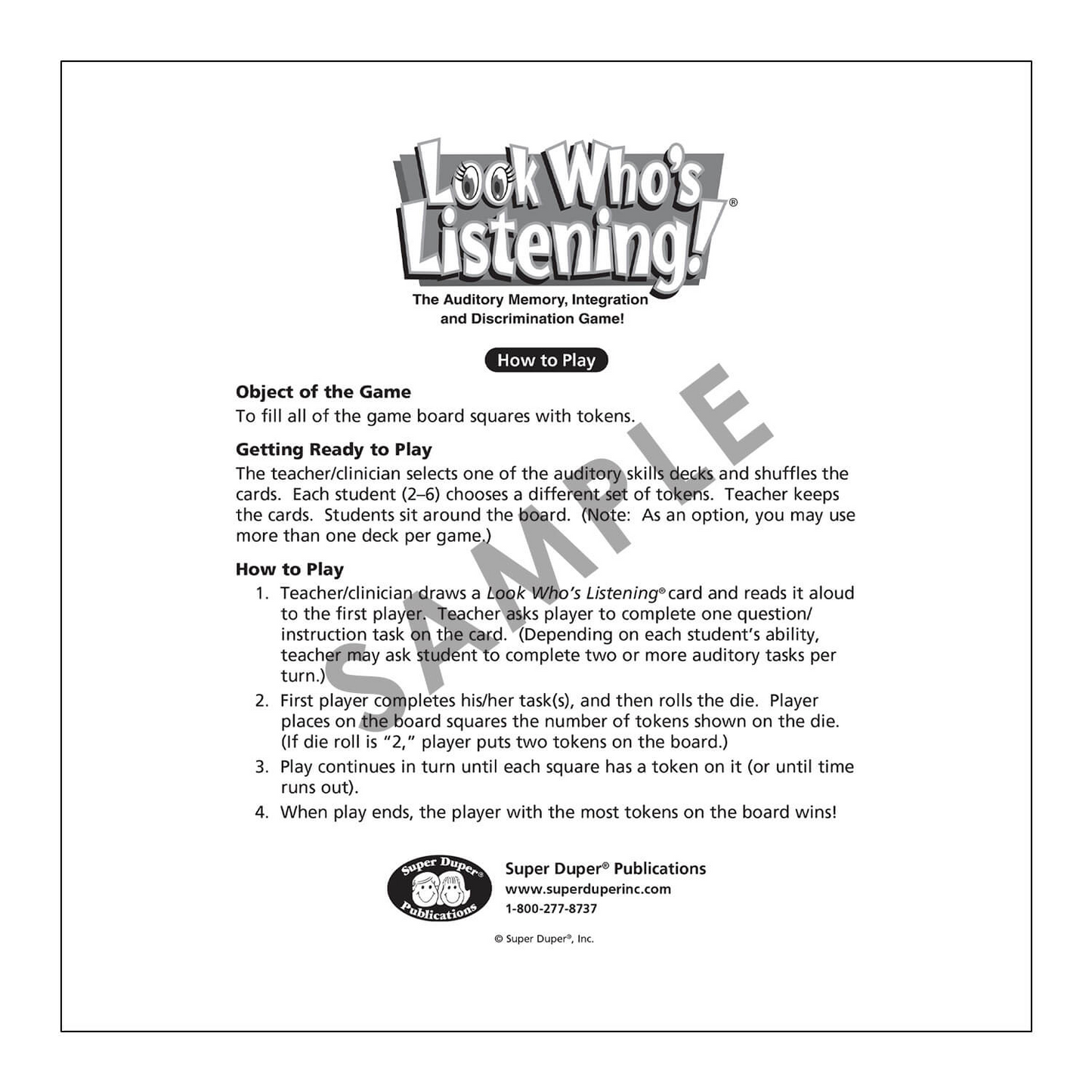 Look Who’s Listening Board Game