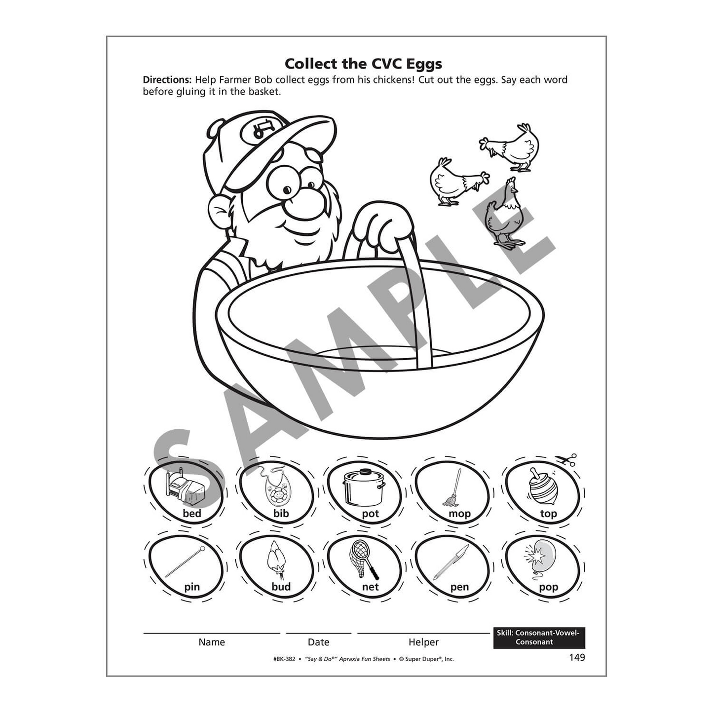 Say and Do Apraxia Fun Sheets