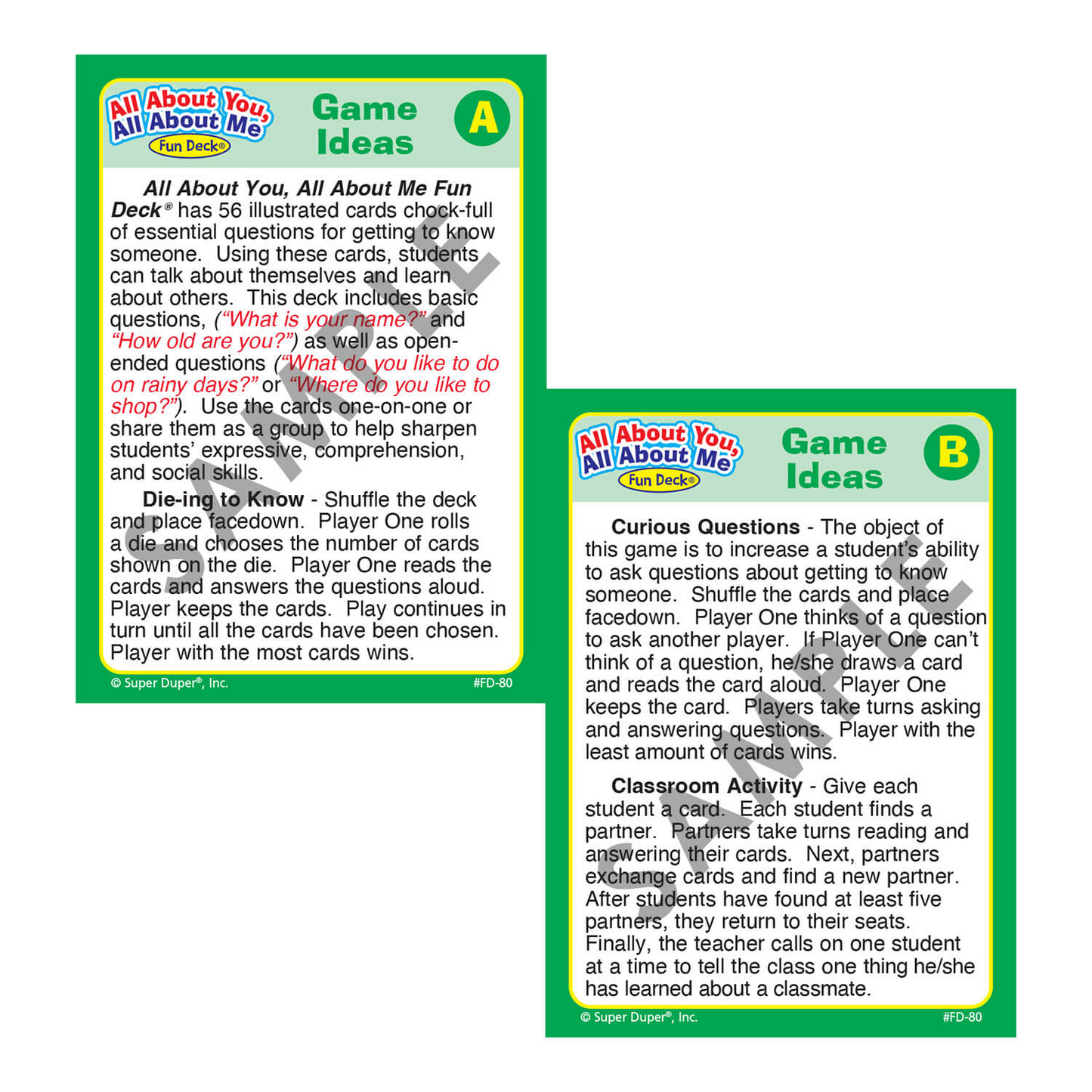 All About You, All About Me Fun Deck