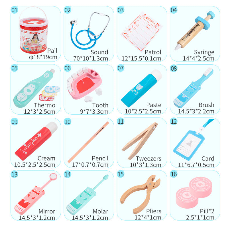 Medical Kit Wooden Bucket (Doctor and Dentist)