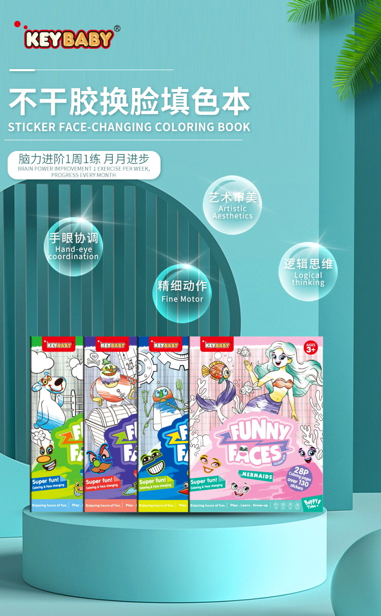 Funny Faces Sticker and Coloring Activity Book