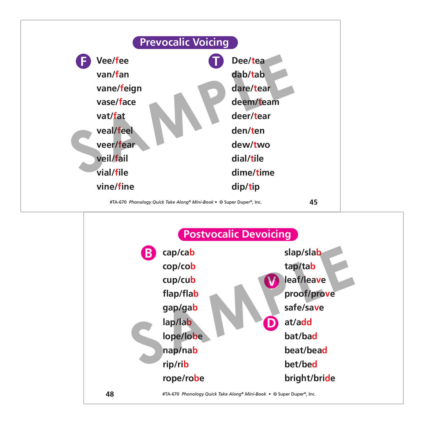 Phonology Quick Take Along