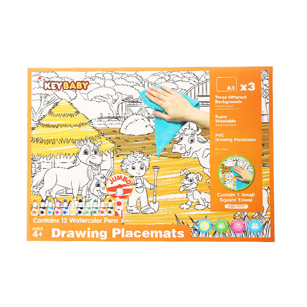 Drawing Placemat with Erasable/Washable Markers