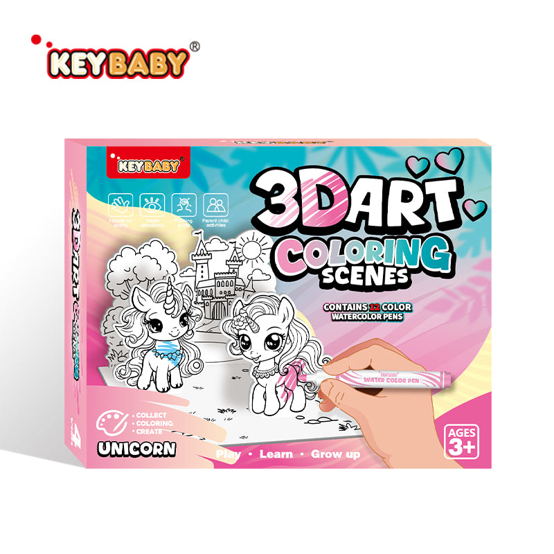 3D Art Coloring Scenes Activity