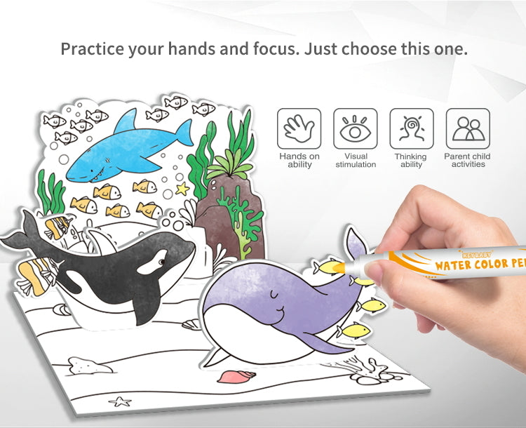3D Art Coloring Scenes Activity