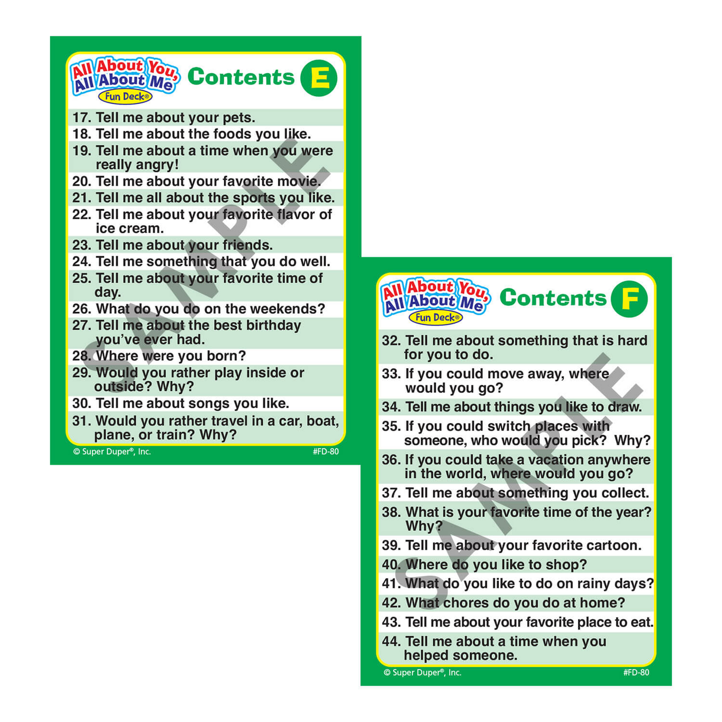 All About You, All About Me Fun Deck