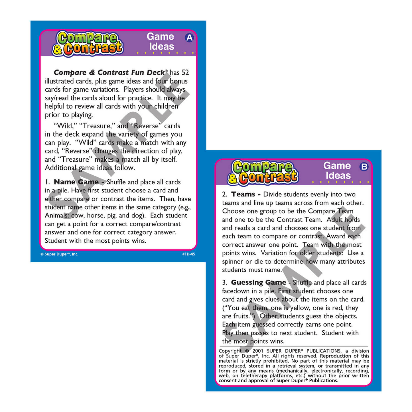 Compare and Contrast Fun Deck