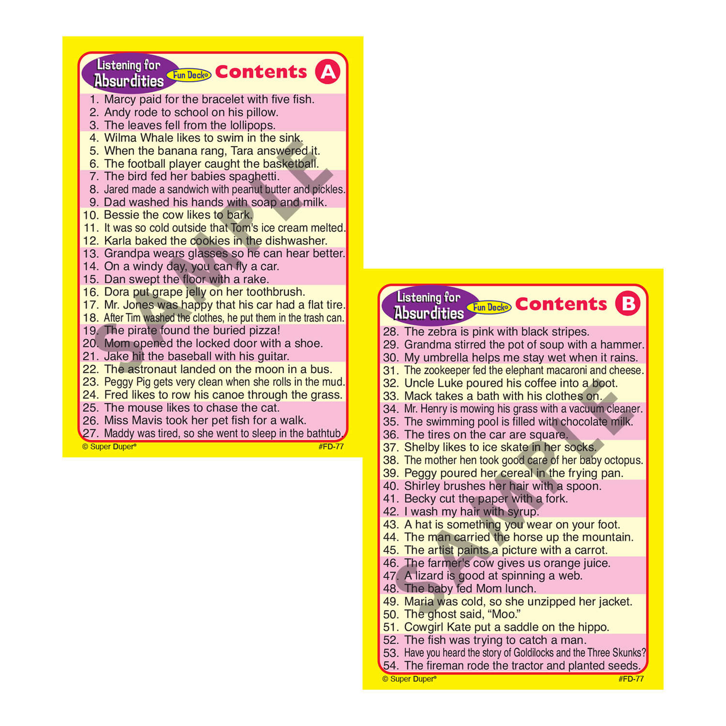 Listening for Absurdities Fun Deck