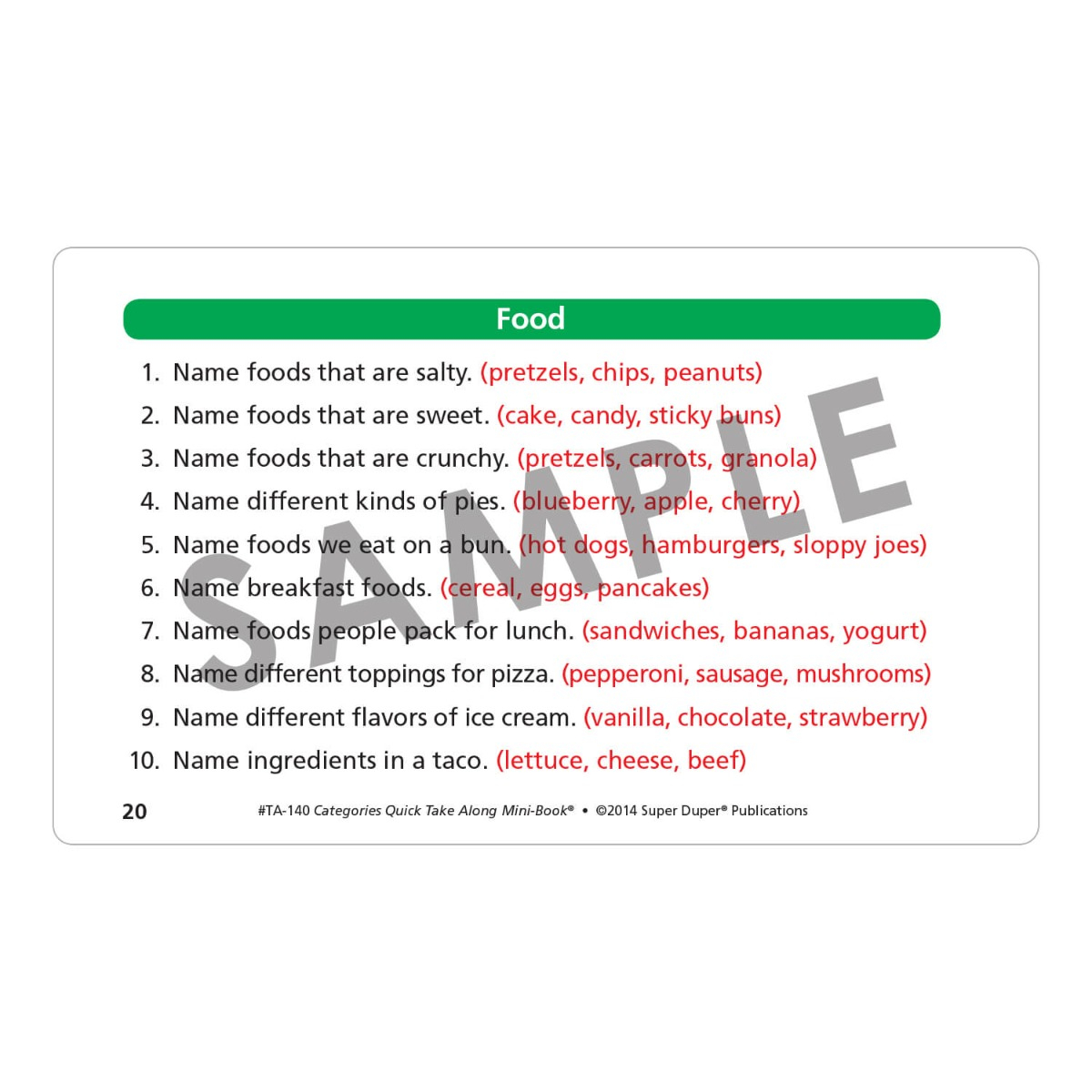 Categories Quick Take Along