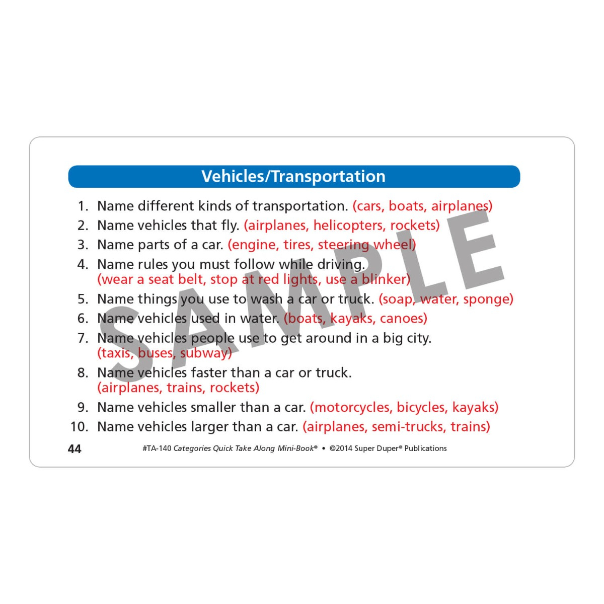 Categories Quick Take Along