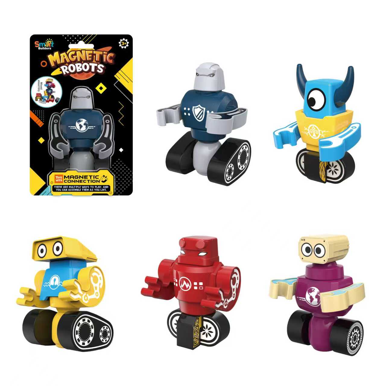 Magnetic Robot & Monster Builders – Collect & Create Series (15 Designs)
