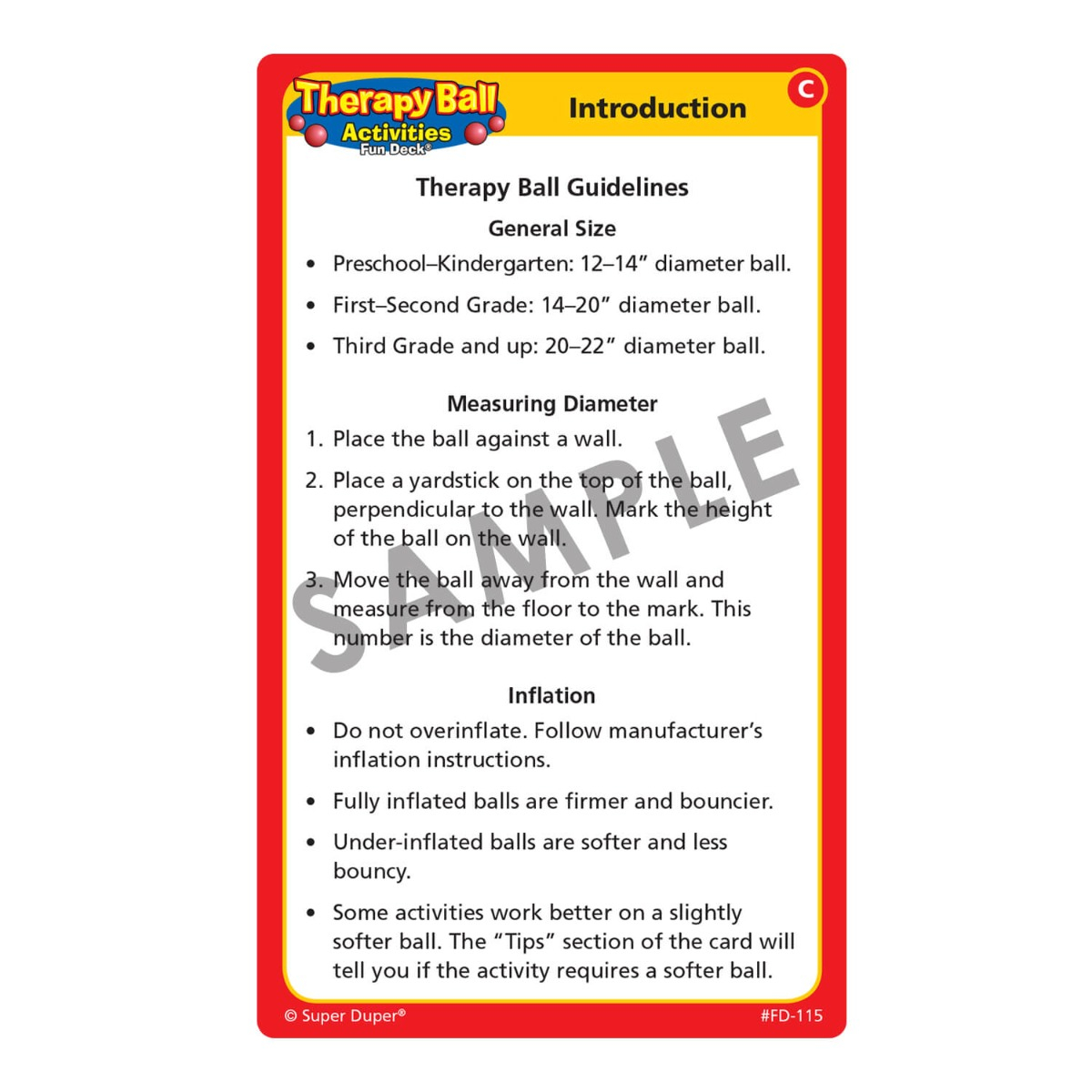 Therapy Ball Activities Fun Deck