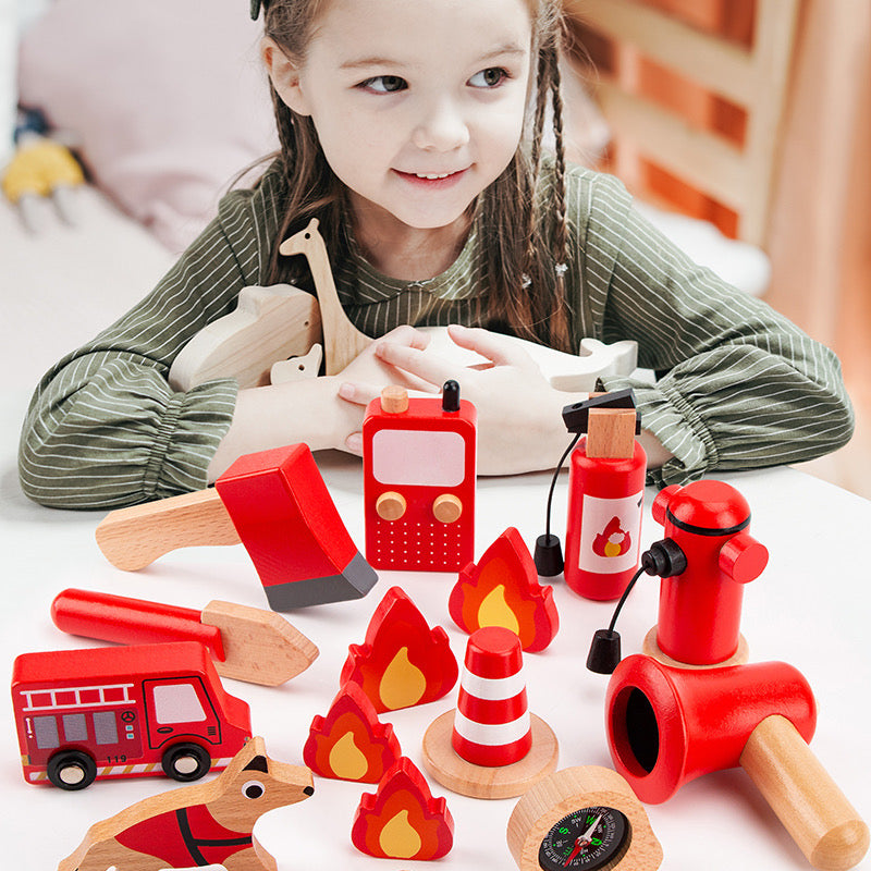 Firefighter Wooden Playset