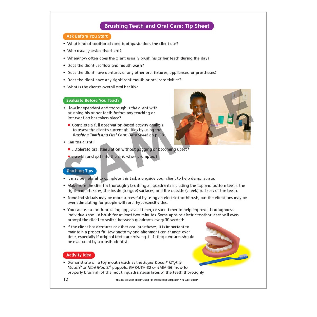 Webber Activities of Daily Living Tips and Teaching Companion