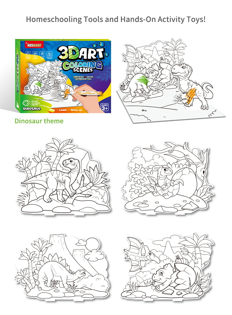 3D Art Coloring Scenes Activity
