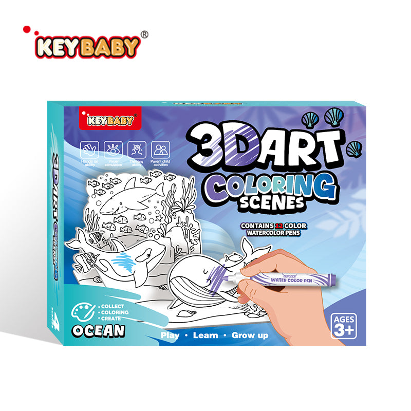 3D Art Coloring Scenes Activity