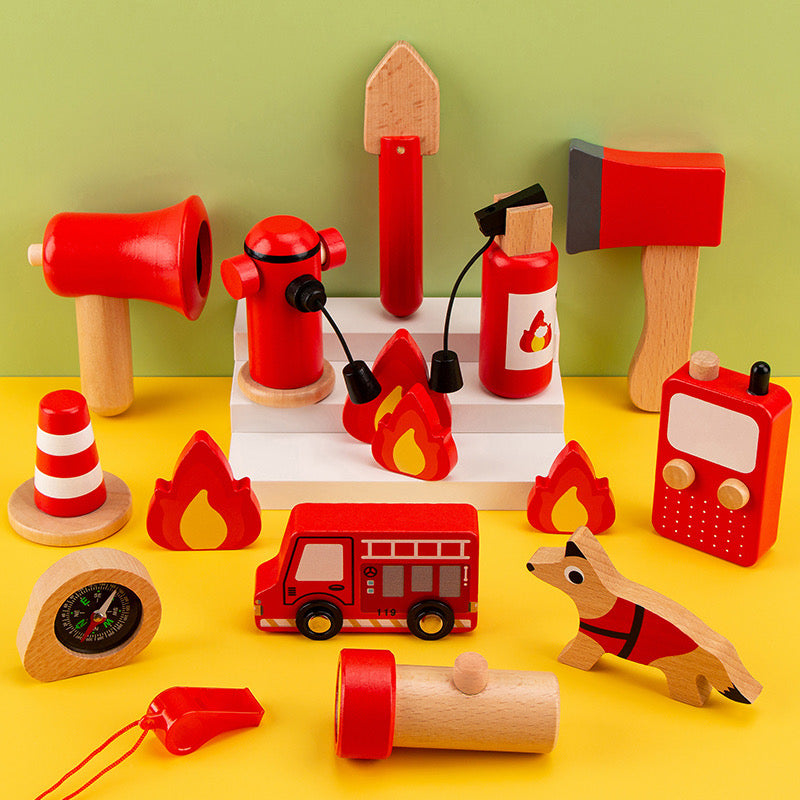 Firefighter Wooden Playset