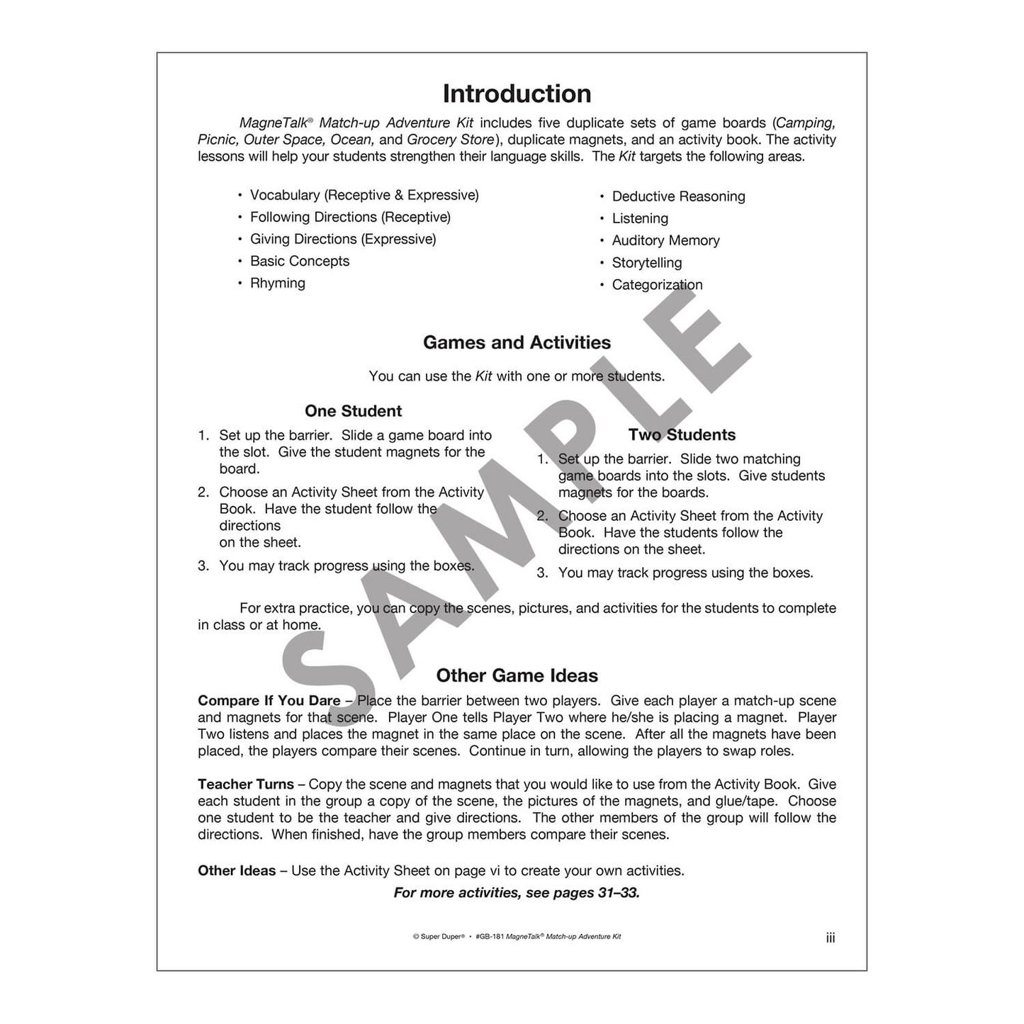 Magnetalk Match Up Adventure Kit with Barrier Game Board Stand