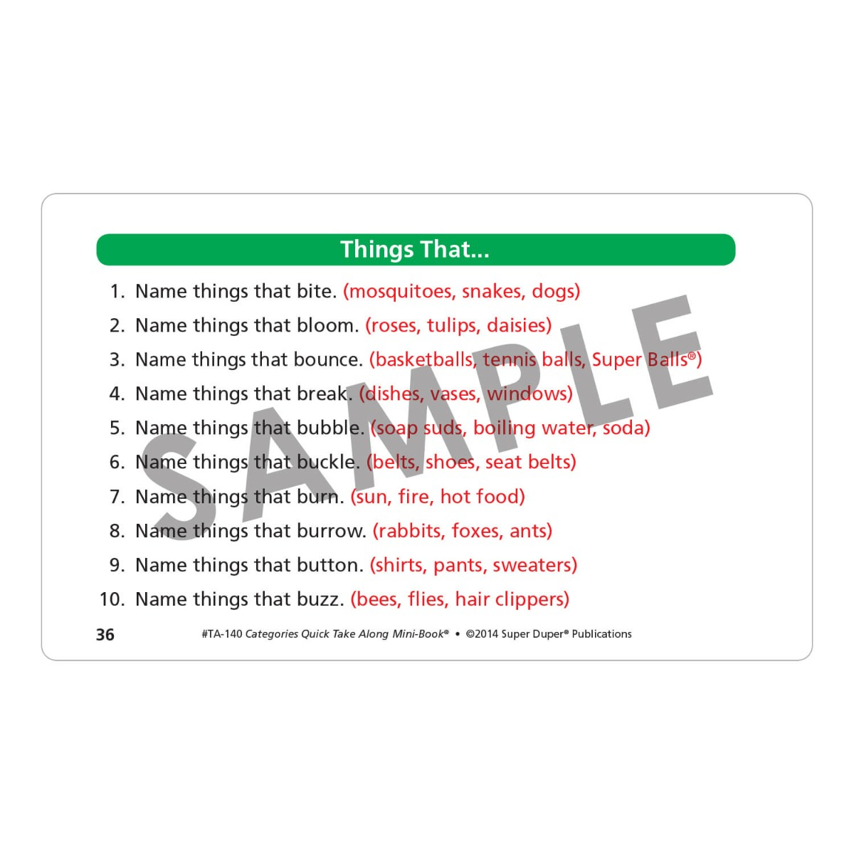 Categories Quick Take Along