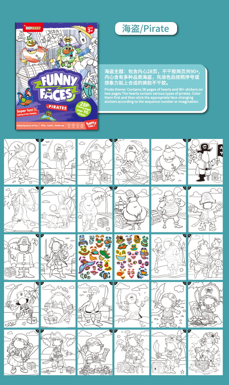 Funny Faces Sticker and Coloring Activity Book