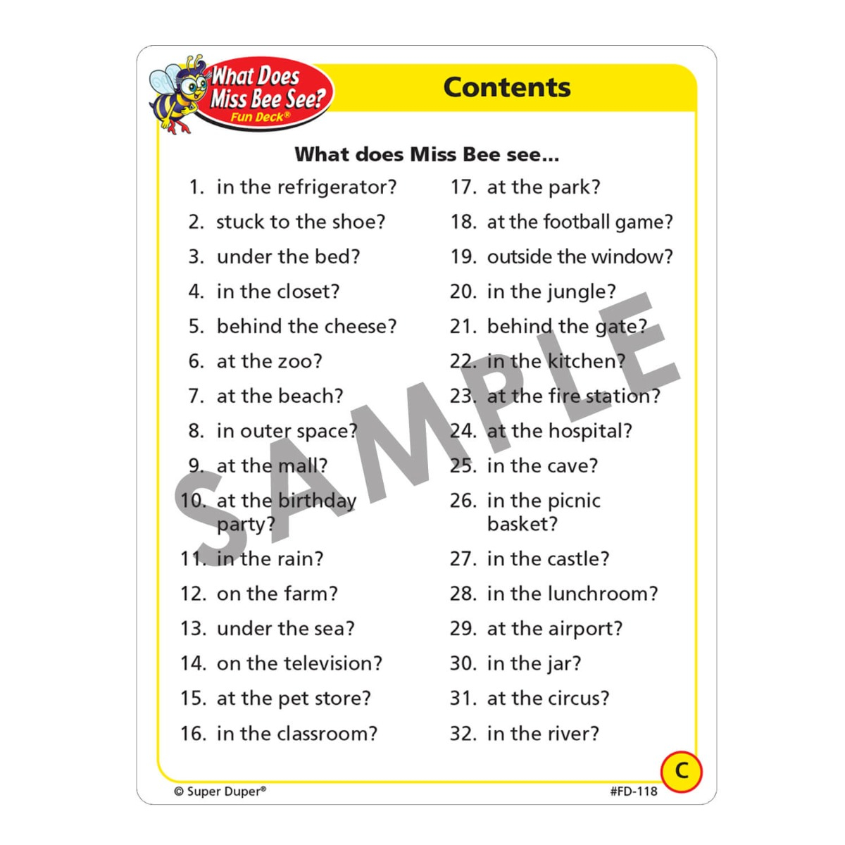 What Does Miss Bee See? Fun Deck