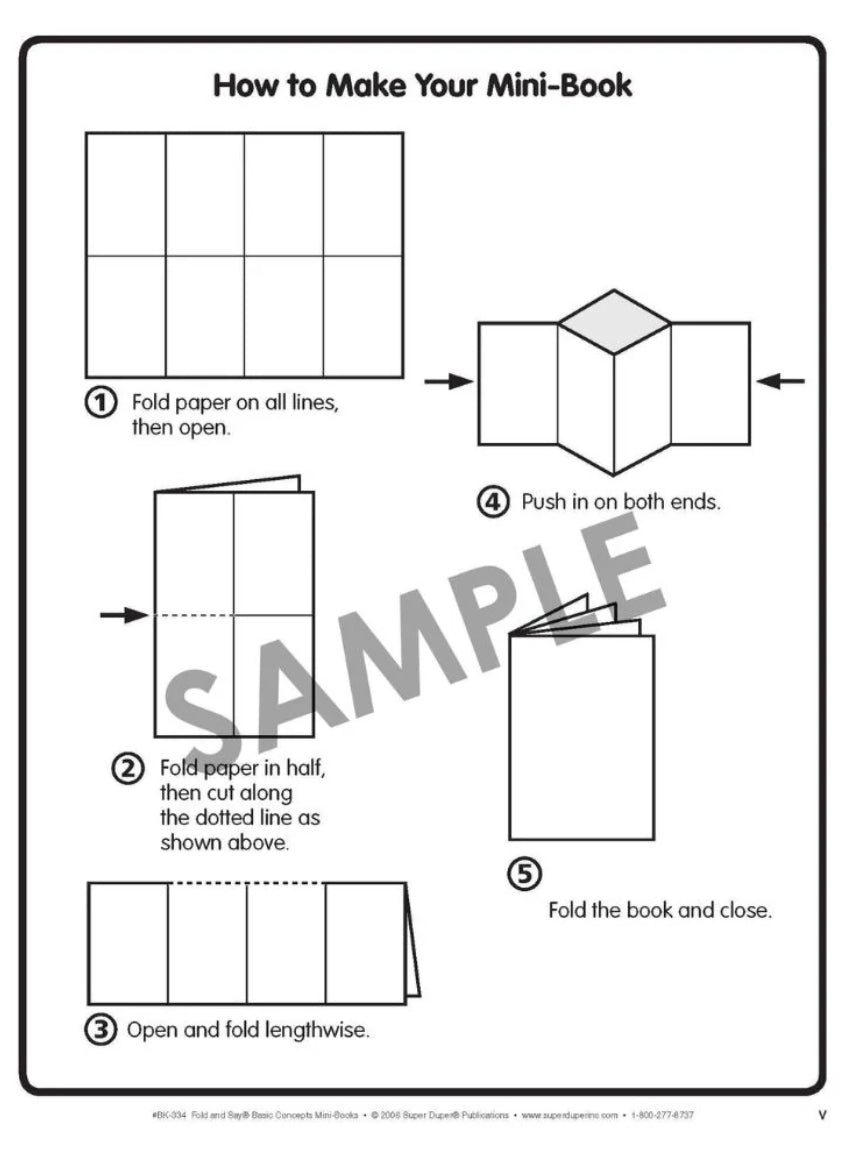 Fold and Say Basic Concepts Mini Book
