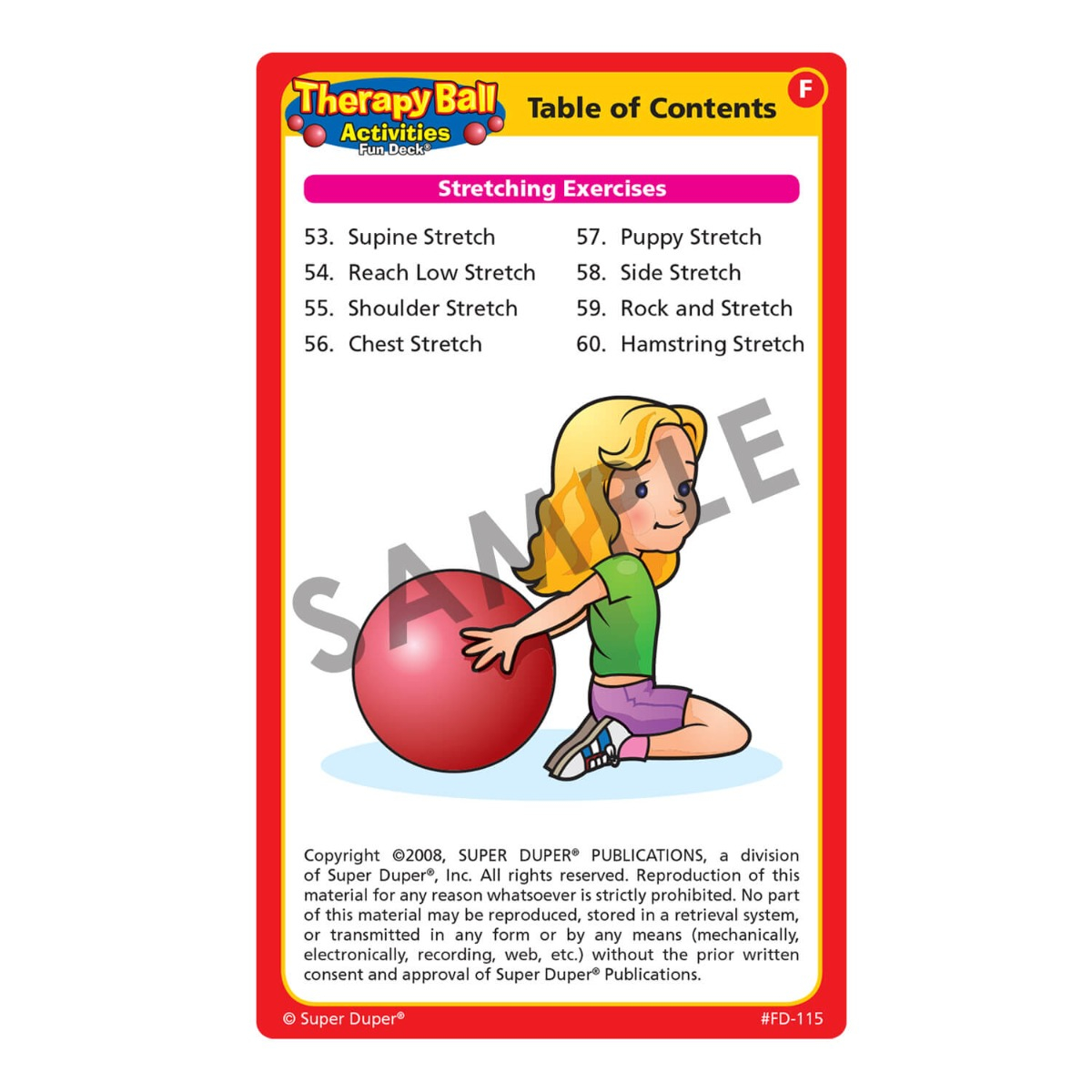 Therapy Ball Activities Fun Deck