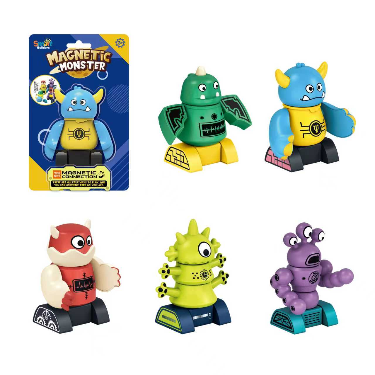Magnetic Robot & Monster Builders – Collect & Create Series (15 Designs)